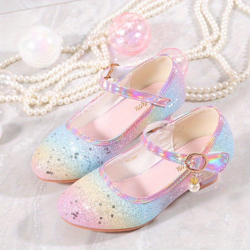 trendy cute   sequin high heel shoes for girls lightweight non slip dress shoes for performance party details 8