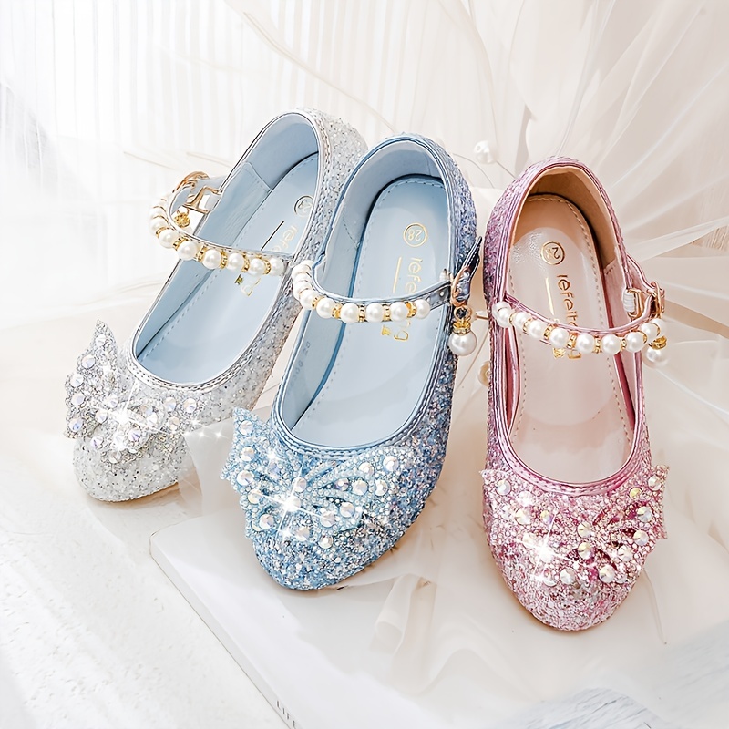 trendy elegant sequin pearl bowknot high heel shoes for girls lightweight non slip soft bottom dress shoes for performance party spring 8308c 2 details 3