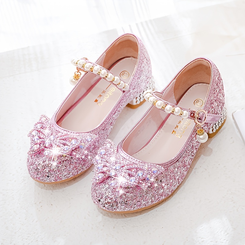 trendy elegant sequin pearl bowknot high heel shoes for girls lightweight non slip soft bottom dress shoes for performance party spring 8308c 2 details 4