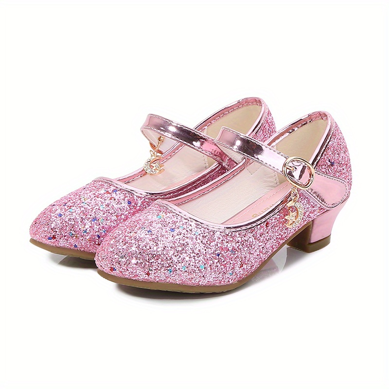 kids teenagers girls low heel shoes   sequins princess dress shoes for party spring and summer details 6