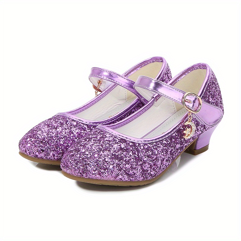 kids teenagers girls low heel shoes   sequins princess dress shoes for party spring and summer details 7