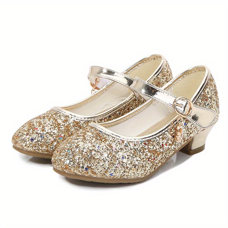 kids teenagers girls low heel shoes   sequins princess dress shoes for party spring and summer details 9