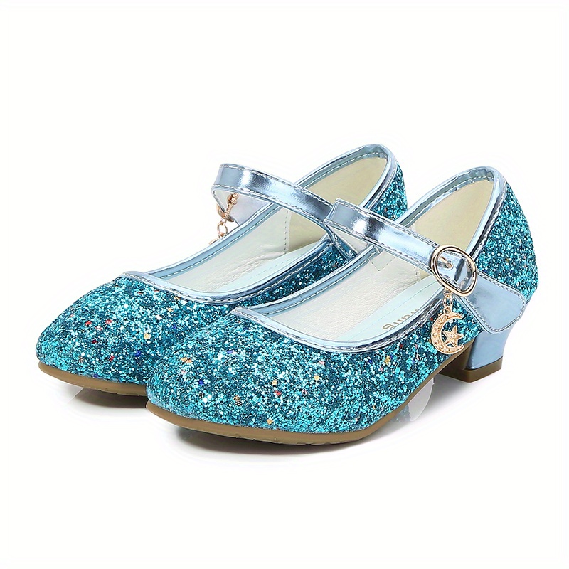 kids teenagers girls low heel shoes   sequins princess dress shoes for party spring and summer details 13