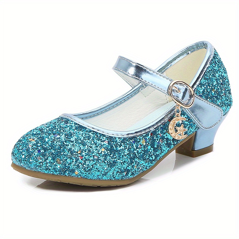 kids teenagers girls low heel shoes   sequins princess dress shoes for party spring and summer details 15