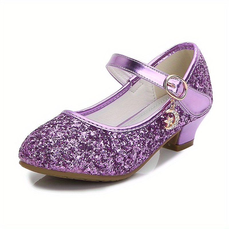 kids teenagers girls low heel shoes   sequins princess dress shoes for party spring and summer details 16