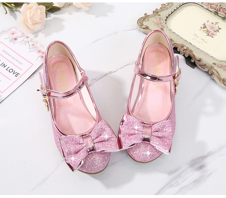 girls low heel shoes bow decoration princess dress shoes for party spring and summer details 4