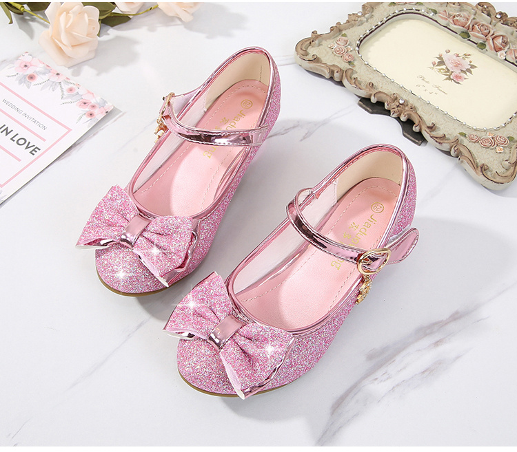 girls low heel shoes bow decoration princess dress shoes for party spring and summer details 7