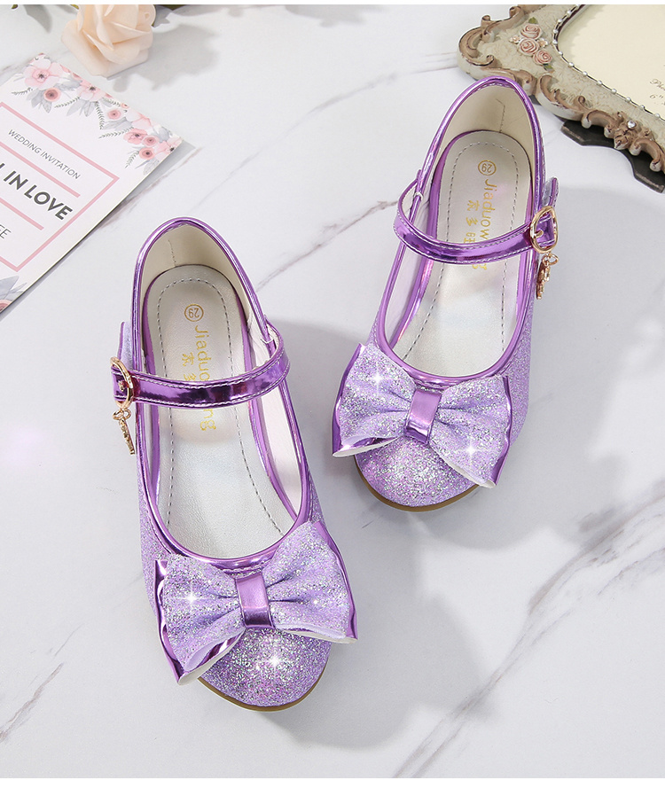 girls low heel shoes bow decoration princess dress shoes for party spring and summer details 16