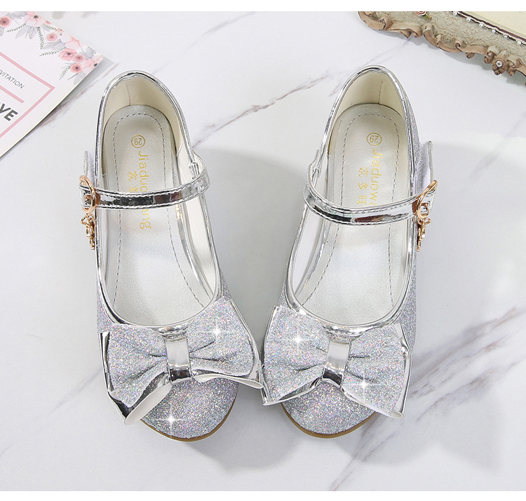 girls low heel shoes bow decoration princess dress shoes for party spring and summer details 18