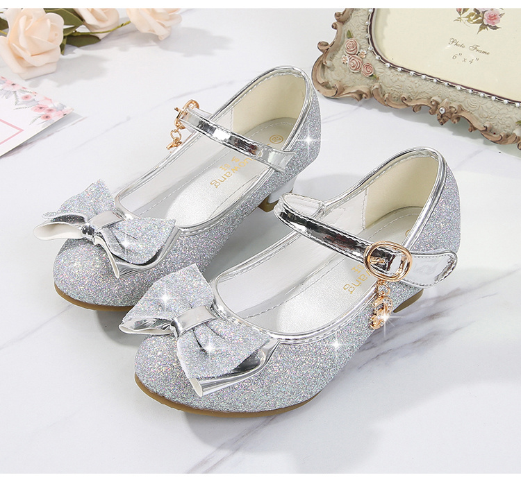 girls low heel shoes bow decoration princess dress shoes for party spring and summer details 19