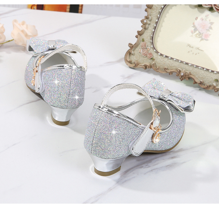 girls low heel shoes bow decoration princess dress shoes for party spring and summer details 20