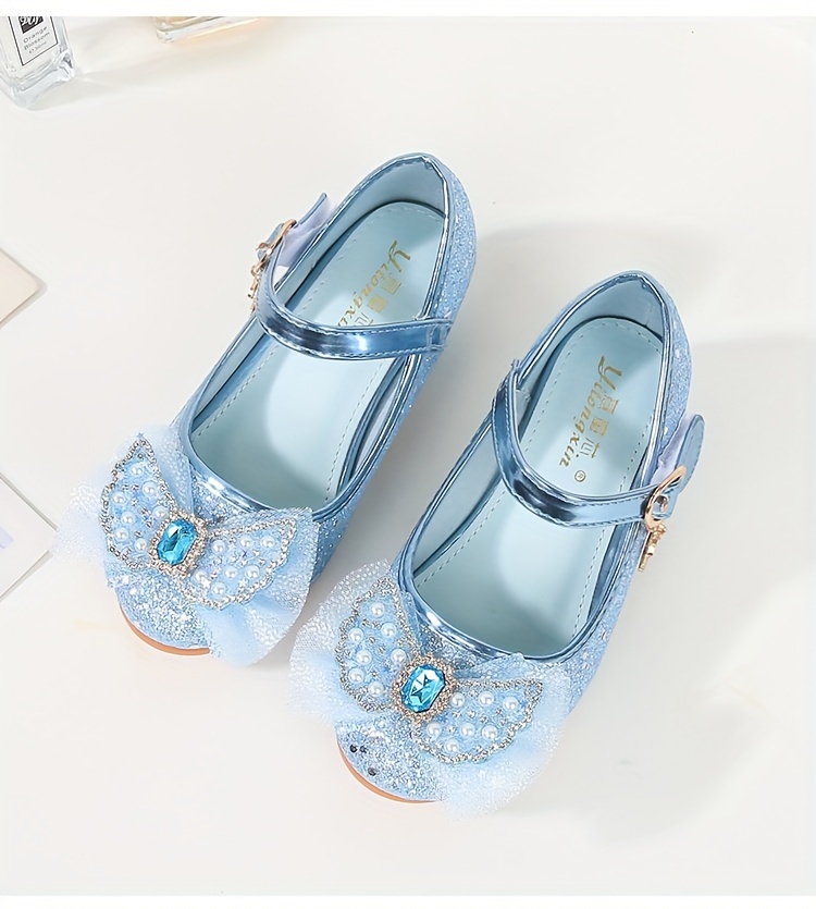 trendy cute bowknot sequin high heel shoes for girls lightweight non slip soft bottom dress shoes for vacation performance party spring and autumn details 5