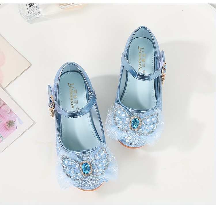 trendy cute bowknot sequin high heel shoes for girls lightweight non slip soft bottom dress shoes for vacation performance party spring and autumn details 6