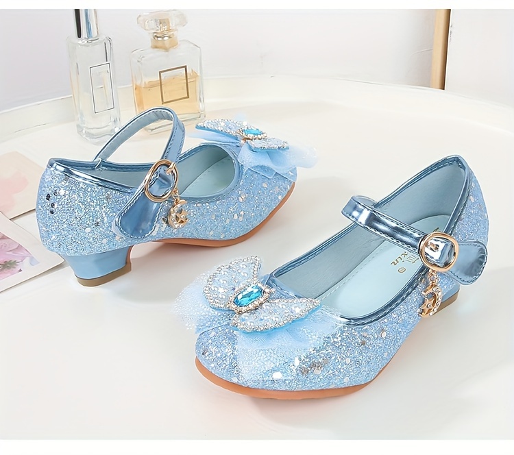 trendy cute bowknot sequin high heel shoes for girls lightweight non slip soft bottom dress shoes for vacation performance party spring and autumn details 7