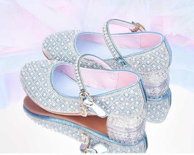 trendy elegant rhinestone high heel shoes for girls lightweight breathable non slip dress shoes for performance party   details 1