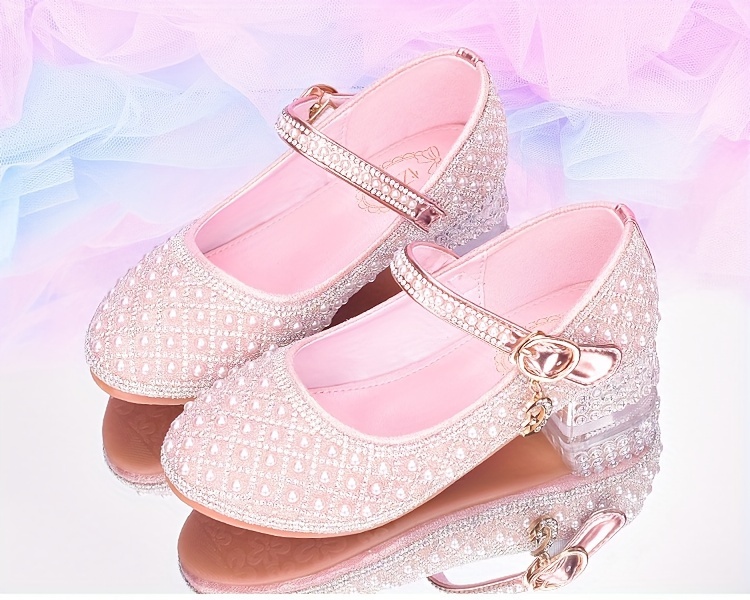 trendy elegant rhinestone high heel shoes for girls lightweight breathable non slip dress shoes for performance party   details 12