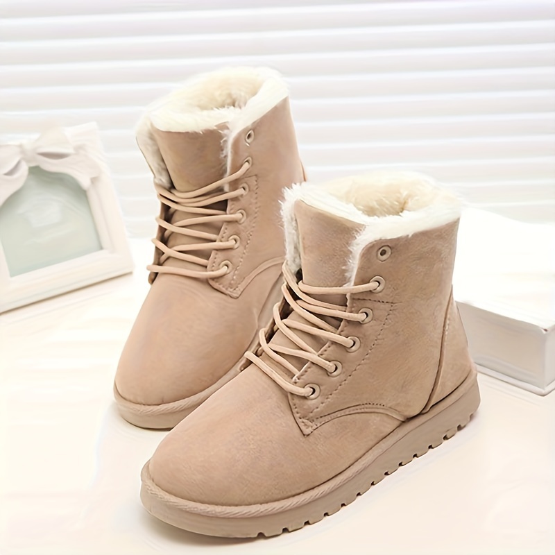 casual lace   fleece boots for girls lightweight non slip boots for indoor   winter details 4