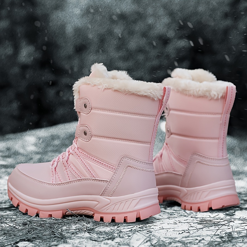 trendy cute solid   fleece snow boots for girls non slip warm boots for outdoor activities autumn and winter details 4